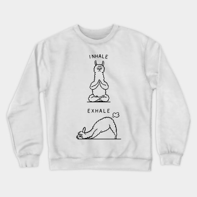 Inhale Exhale Llama Crewneck Sweatshirt by huebucket